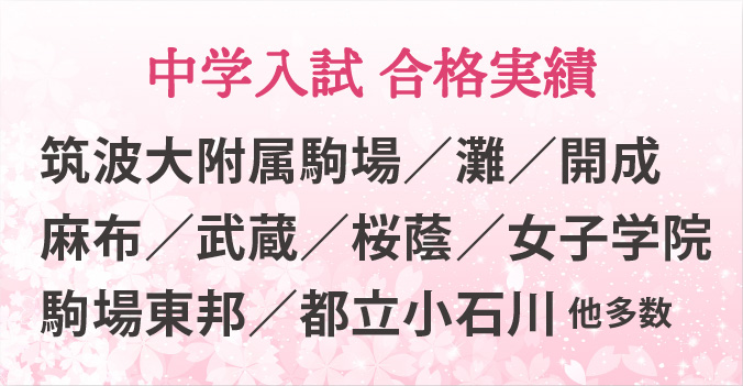 中学入試　合格実績